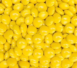 Chokoladelinser (100 g), assorterede, ensfarvede, gule (som Smarties)