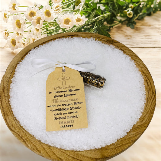 Cross decoration Eternal flowers: Unique guest gift for baptism, communion, confirmation. Personalized with name, occasion and date. *TOP*