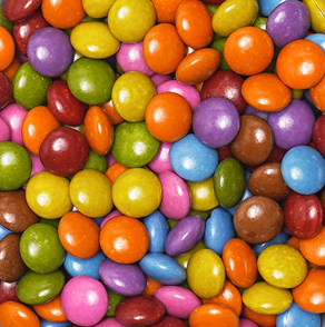 Schokolinsen (100g), sortiert, Einzelfarben, Bunt (wie Smarties)