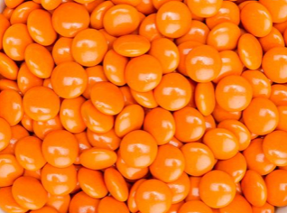 Schokolinsen (100g), sortiert, Einzelfarben, orange (wie Smarties)