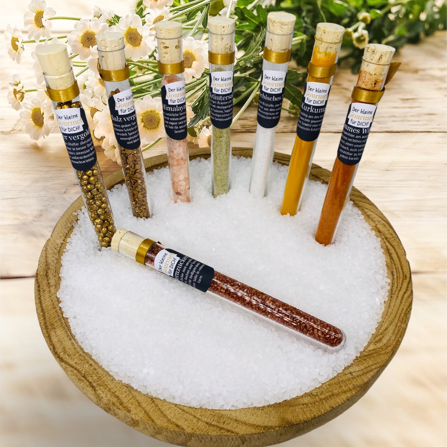 Gourmet test tubes as a gift or party favor: Exquisite variety for gourmets, chefs or kitchen lovers.