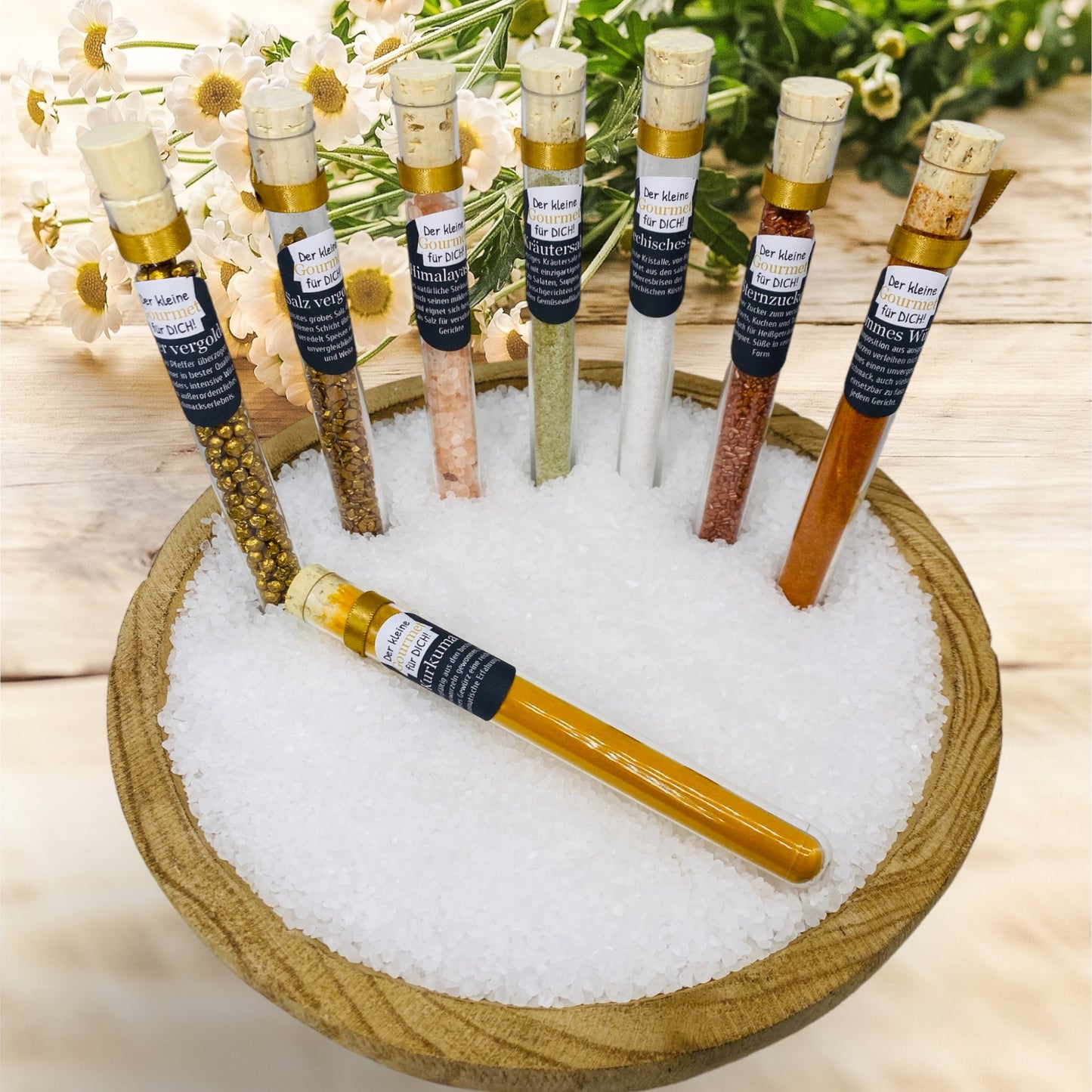 Gourmet test tubes as a gift or party favor: Exquisite variety for gourmets, chefs or kitchen lovers.
