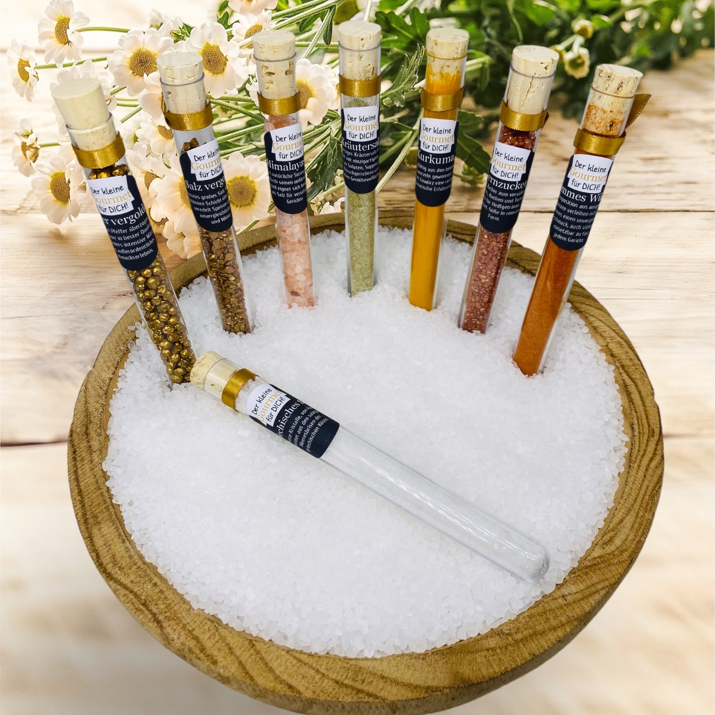 Gourmet test tubes as a gift or party favor: Exquisite variety for gourmets, chefs or kitchen lovers.