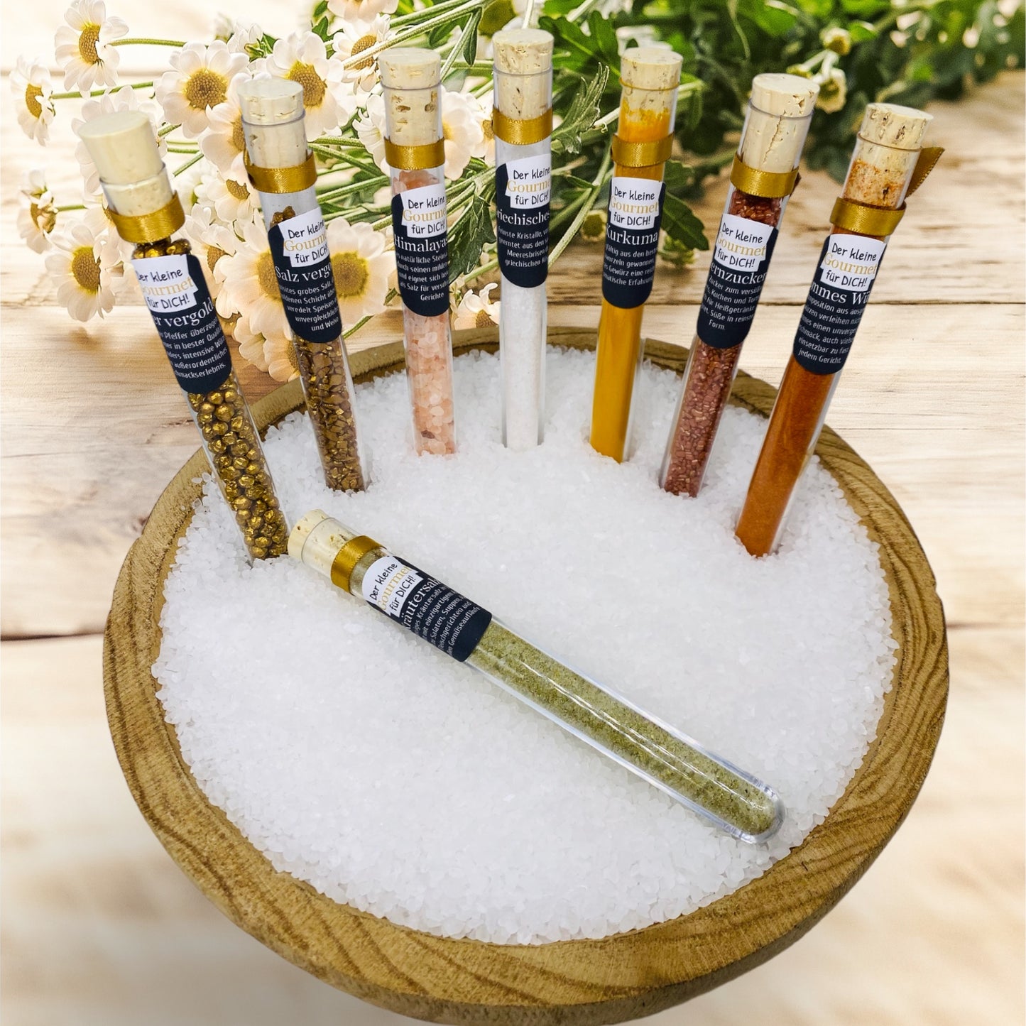 Gourmet test tubes as a gift or party favor: Exquisite variety for gourmets, chefs or kitchen lovers.