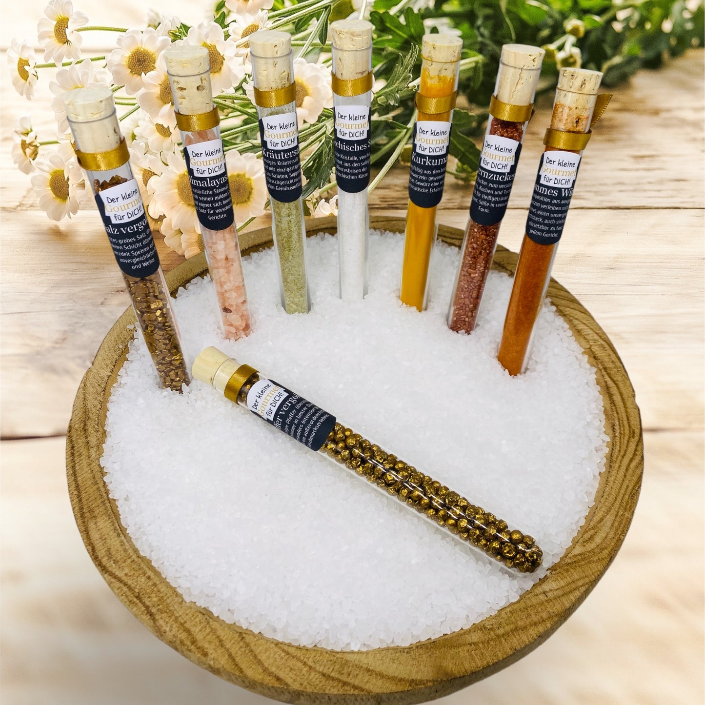 Gourmet test tubes as a gift or party favor: Exquisite variety for gourmets, chefs or kitchen lovers.